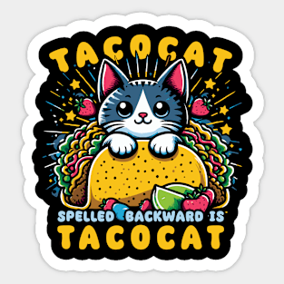 Tacocat // Vintage Mexican Food Funny Design Sticker